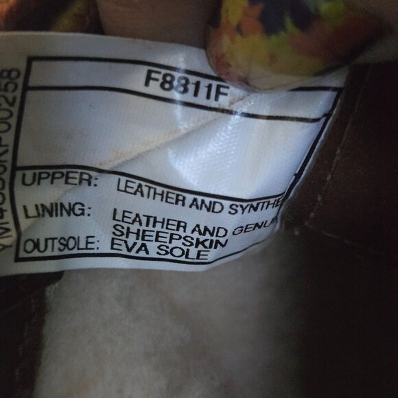 Ugg 3239 Brown Leather Wingtip Shearling Lined Vibram Sole Chukka Boots Size 12 - Picture 13 of 13